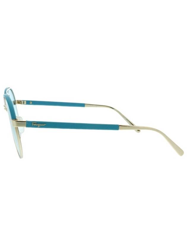 Turquoise Leather Aviator Women's Sunglasses - SALVATORE FERRAGAMO - BALAAN 4