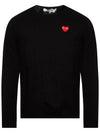 Red Heart Crew Neck Knit Top P1 N068 1 Black - COMME DES GARCONS - BALAAN 2