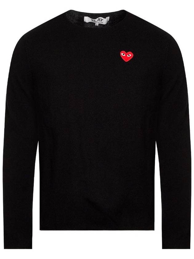 Red Heart Crew Neck Knit Top P1 N068 1 Black - COMME DES GARCONS - BALAAN 2