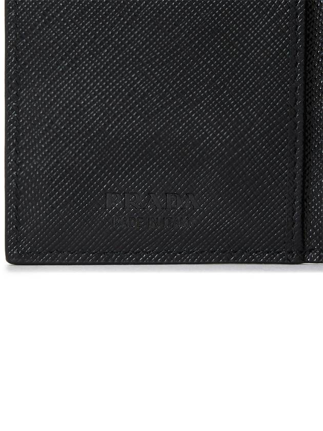 Saffiano Leather Silver Logo Card Wallet Black - PRADA - BALAAN 7