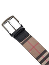 Men's Vintage Check Leather Belt Beige - BURBERRY - BALAAN 7