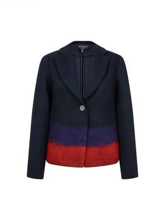 Women s Color Block One Button Jacket Black 271419 - EMPORIO ARMANI - BALAAN 1