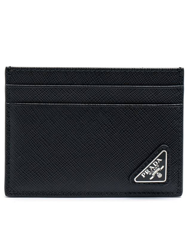 Saffiano Leather Card Holder Black - PRADA - BALAAN 2