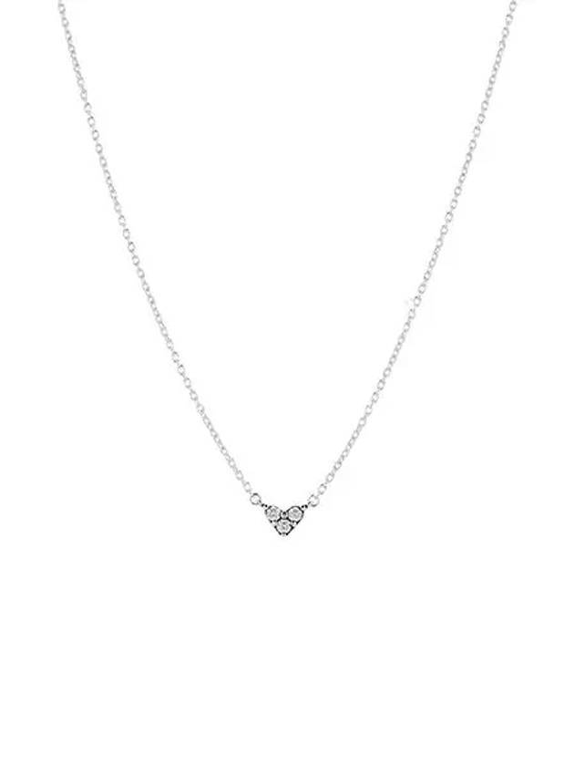 Triple Stone Heart Collier Necklace Silver - PANDORA - BALAAN 1