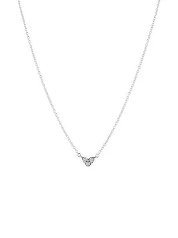 Triple Stone Heart Collier Necklace Silver - PANDORA - BALAAN 1