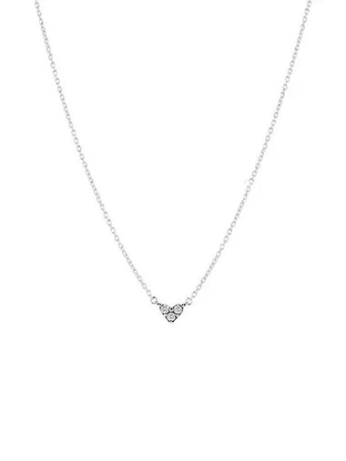 Triple Stone Heart Collier Necklace Silver - PANDORA - BALAAN 1