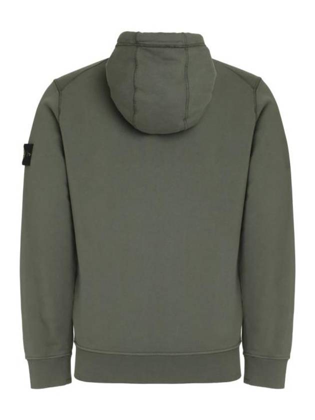 Logo Patch Cotton Fleece Hoodie Green - STONE ISLAND - BALAAN 3