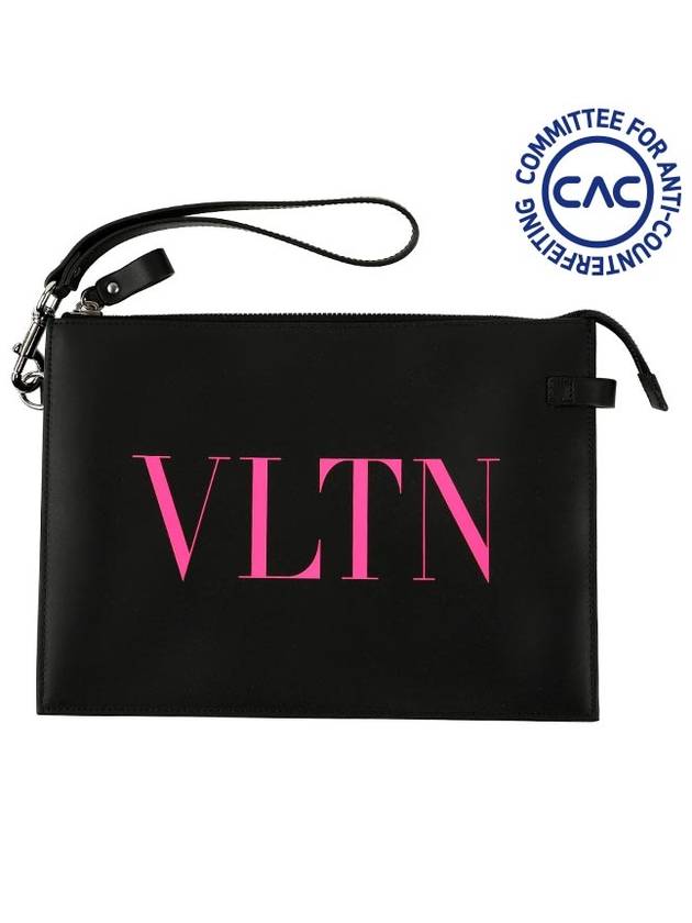 VLNT Logo Clutch Bag Black - VALENTINO - BALAAN 3