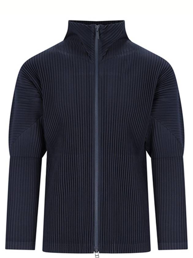 Pleated Full Zipper Cardigan Navy - ISSEY MIYAKE - BALAAN 2