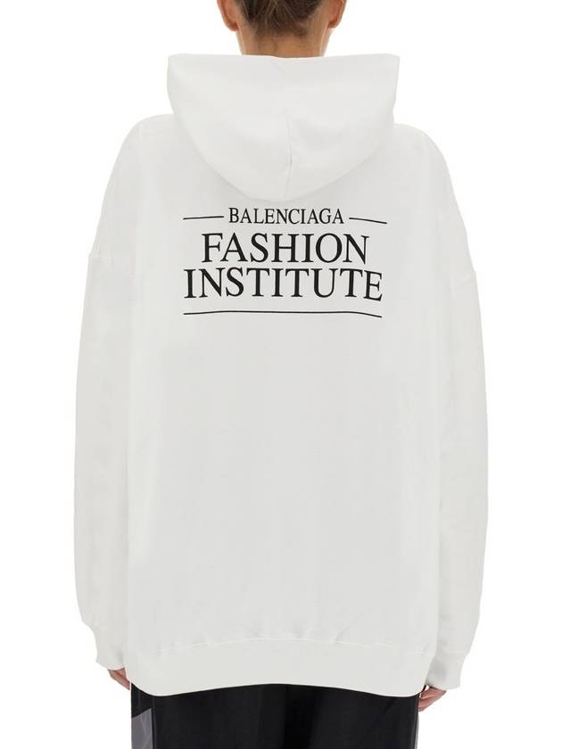 Fashion Institute Large Fit Hooded Top White - BALENCIAGA - BALAAN 4