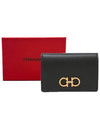 Gancini Leather Card Wallet Black - SALVATORE FERRAGAMO - BALAAN 6