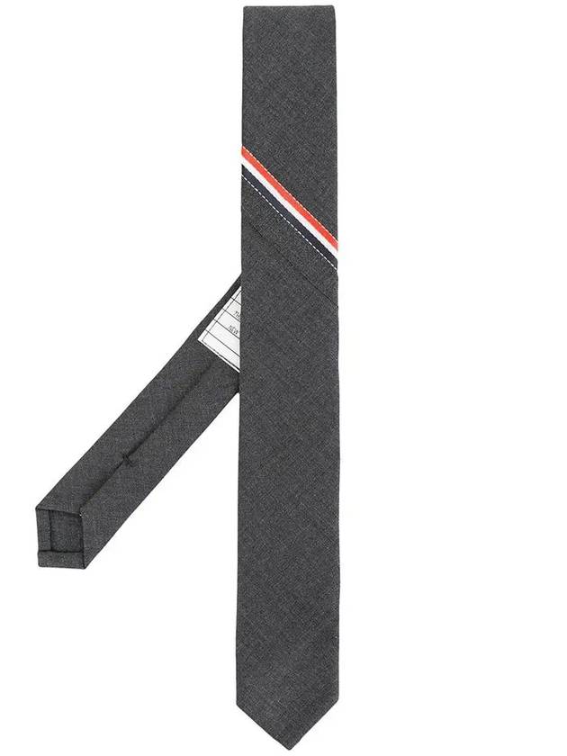 Thom Browne Striped Stitched Seam Selvedge Wool Suit Tie Gray - THOM BROWNE - BALAAN 3