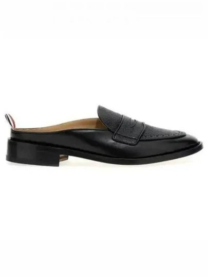 Varsity Grain Leather Penny Bloafer Black - THOM BROWNE - BALAAN 2