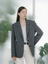 Semi over two button blazer gray - PINBLACK - BALAAN 3