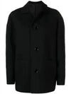 Curved Shoulder Button Jacket Black - LEMAIRE - BALAAN 2