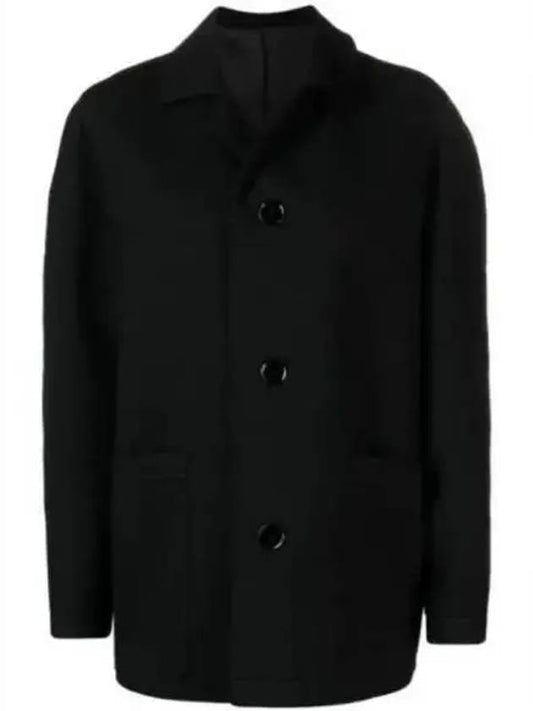 Curved Shoulder Button Jacket Black - LEMAIRE - BALAAN 2