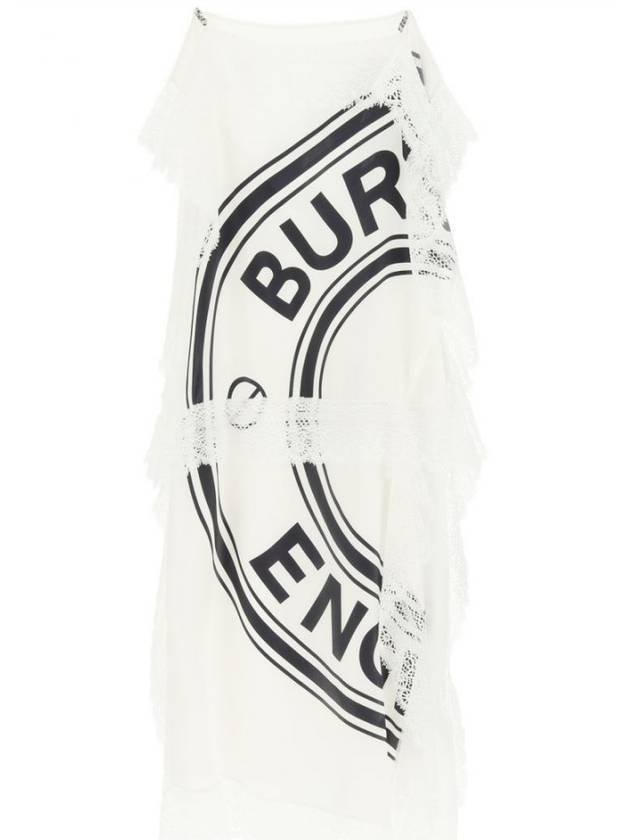 Horseferry Lace Sleeveless Midi Dress White - BURBERRY - BALAAN 1