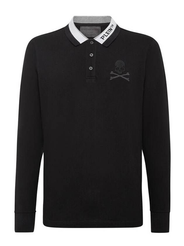 Embroidered skull logo long sleeve PK shirt black - PHILIPP PLEIN - BALAAN 2