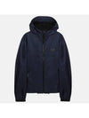 Triangle Logo Re-Nylon Zip Up Jacket Navy - PRADA - BALAAN 1