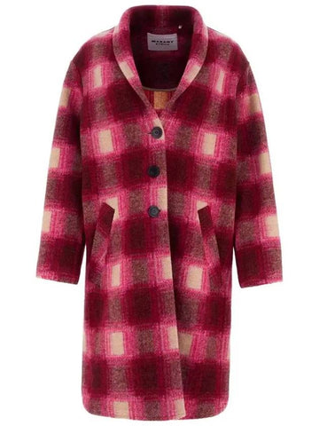 GABRIEL Check Wool Coat Fuchsia MA0019FA A3D27E 40FA - ISABEL MARANT - BALAAN 1