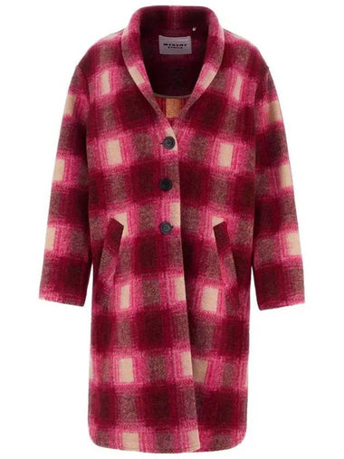 GABRIEL Check Wool Coat Fuchsia MA0019FA A3D27E 40FA - ISABEL MARANT - BALAAN 1