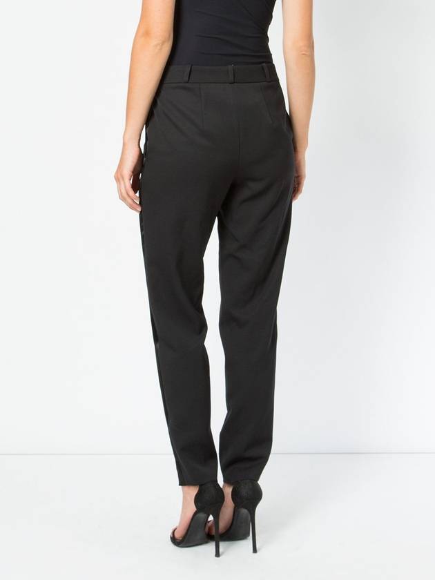 noir satin stripe trousers - LANVIN - BALAAN 4