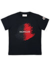 Kids Infant Scribble Logo Short Sleeve Navy 8C00022 89AFV 778 - MONCLER - BALAAN 3