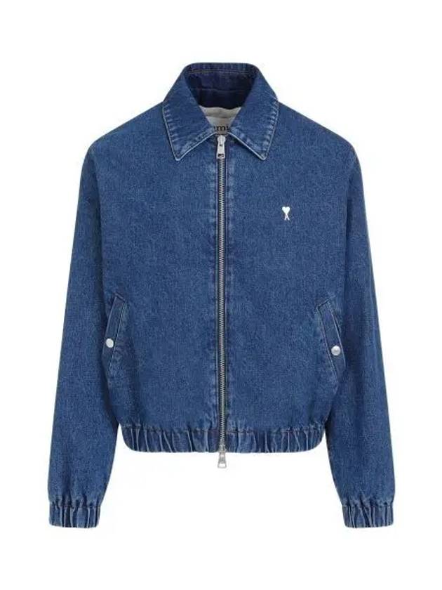 De Coeur Zipped Denim Jacket Blue - AMI - BALAAN 2