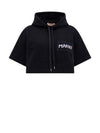 Logo Patch Drawstring Hooded Top Black - MARNI - BALAAN 1