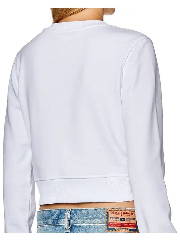 F Slimmy Cutout Logo Crop Sweatshirt White - DIESEL - BALAAN 4