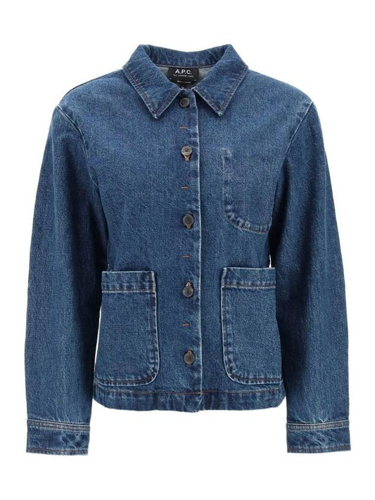 Nikkie Logo Denim Jacket Blue - A.P.C. - BALAAN 1