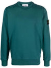 Compass Patch Crew Neck Sweatshirt Bottle Green - STONE ISLAND - BALAAN 1