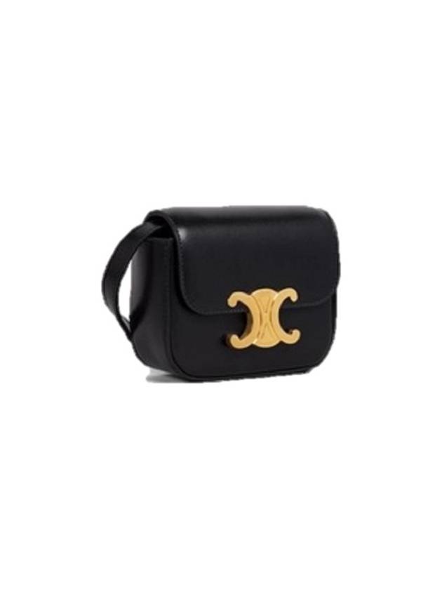 Triomphe Small Shiny Calfskin Cross Bag Black - CELINE - BALAAN 3