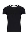 Contrast Signature Short Sleeve T-Shirt Black - COURREGES - BALAAN 2