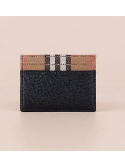 Sandon Check Card Wallet Black - BURBERRY - BALAAN 2
