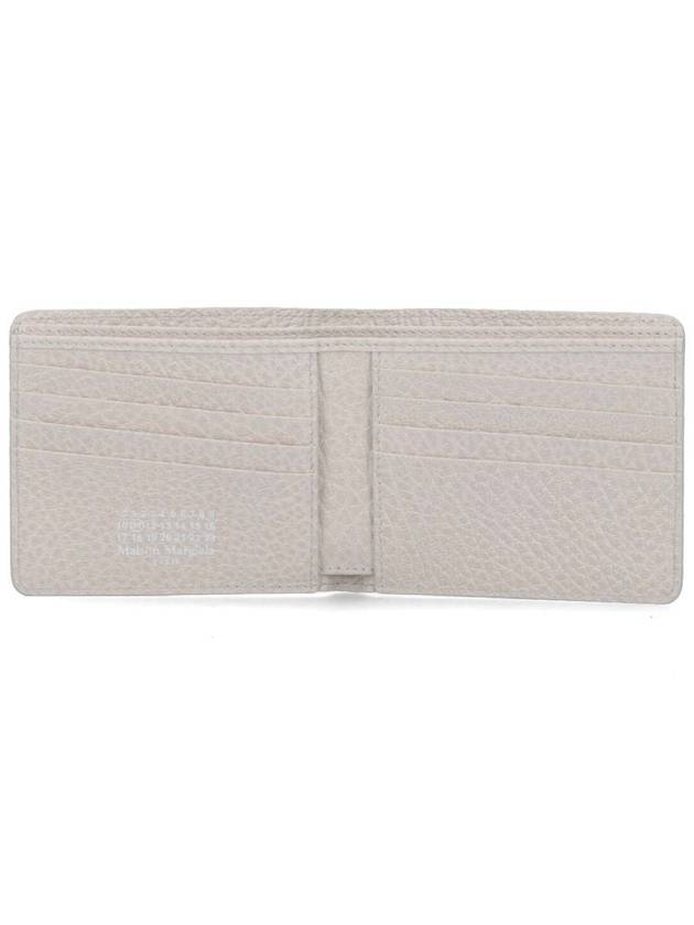 Stitched Leather Bifold Half Wallet Grey - MAISON MARGIELA - BALAAN 3