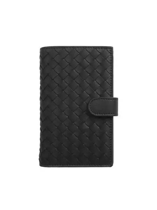 Intrecciato Weaving Nappa Leather Half Wallet Black - BOTTEGA VENETA - BALAAN 2