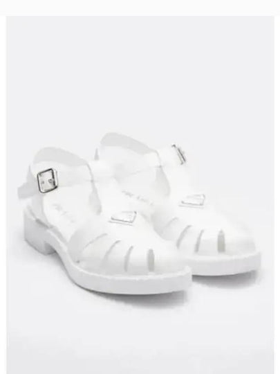 Brushed Leather Fisherman Sandals White - PRADA - BALAAN 2