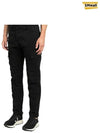 Men's Stretch Satin Lens Wappen Cargo Pants Black - CP COMPANY - BALAAN.