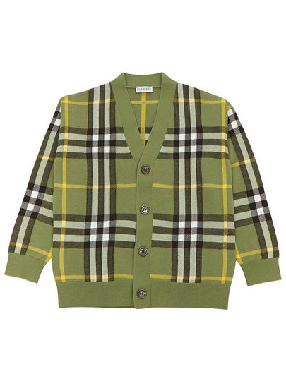 Kids Check Cardigan Khaki - BURBERRY - BALAAN 2