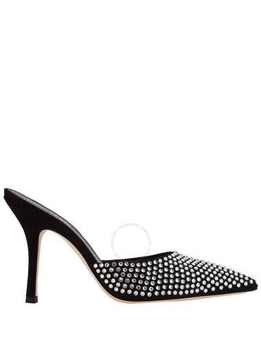 Paris Texas Black Diamond Crystal Embellished Hollywood Mules, Brand Size 37 ( US Size 7 ) - PARIS TEXAS - BALAAN 1