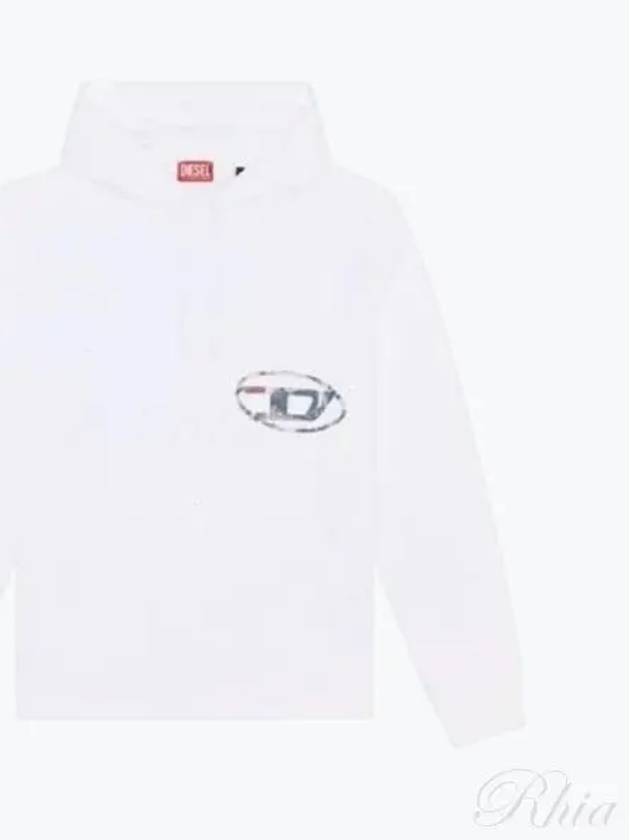 S Macs Hood L4 Loose Logo Hoodie White - DIESEL - BALAAN 2