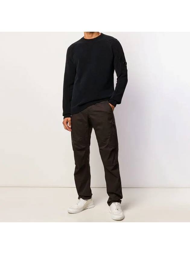 Lens Wappen Crew Neck Knit Top Black - CP COMPANY - BALAAN 4