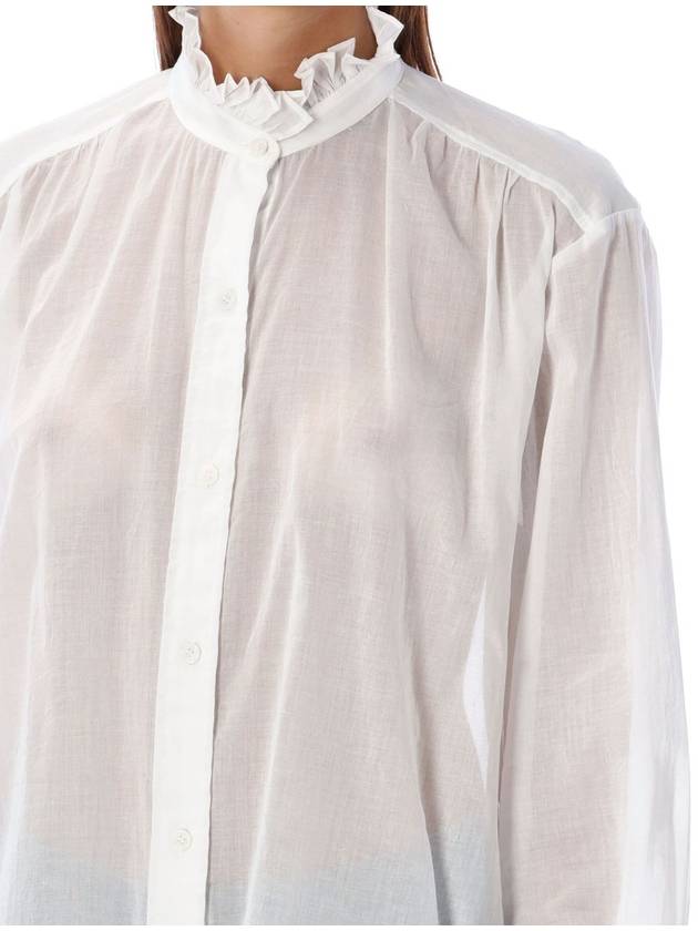 Gamble Organic Cotton Shirt White - ISABEL MARANT ETOILE - BALAAN 4