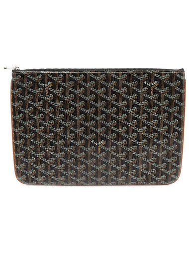 APMSENAT2 MM Black Tan Goyadin Canvas Senna Clutch - GOYARD - BALAAN 1