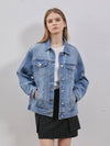 Denim overfit basic trucker jacket blue - RYUL+WAI: - BALAAN 1