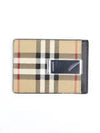 Vintage Check Money Clip Card Wallet Beige - BURBERRY - BALAAN 3