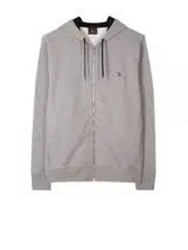 Zebra Logo Cotton Zip Up Hoodie Grey - PAUL SMITH - BALAAN 2