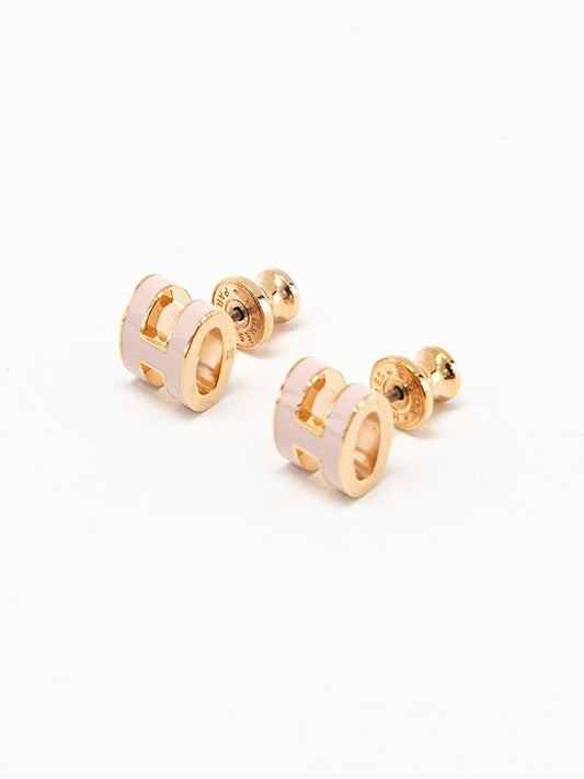 Mini Pop-Ache H Rose Gold Earrings Pink - HERMES - BALAAN 2