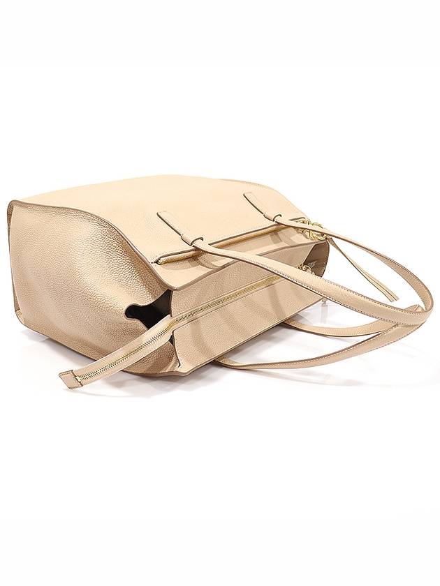 21 F215 Beige calfskin gold plated Gancini Amy large shoulder bag - SALVATORE FERRAGAMO - BALAAN 4